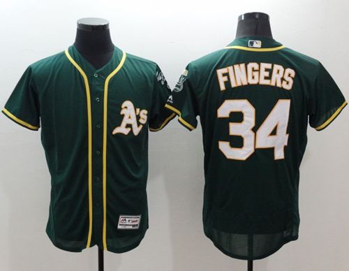 Rollie Fingers Oakland Athletics green Authentic jersey