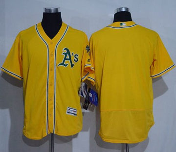 Custom Oakland Athletics gold Authentic jersey
