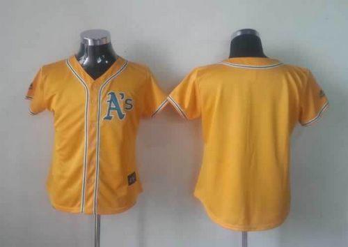 Custom Oakland Athletics yellow Alternate jersey