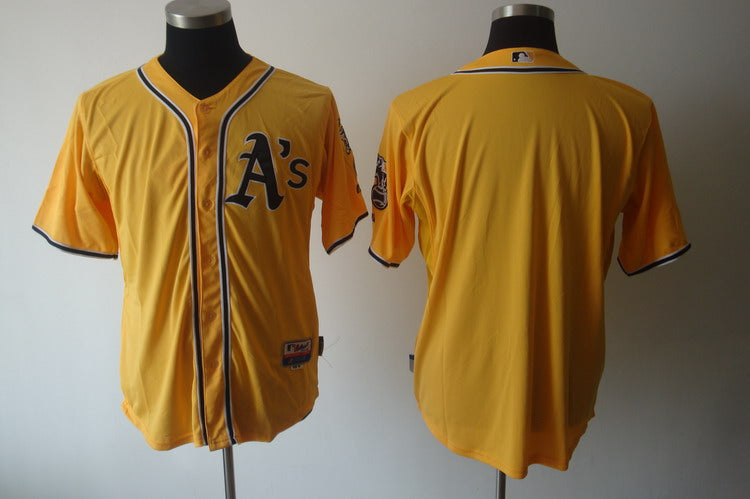 Custom Oakland Athletics yellow jersey