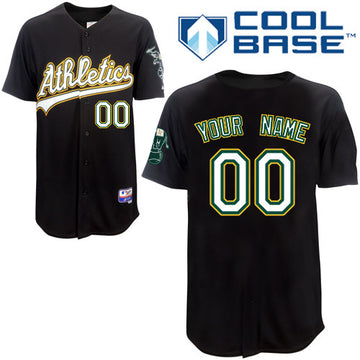 Custom Oakland Athletics black Authentic jersey