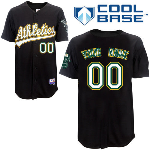 Custom Oakland Athletics black Authentic jersey