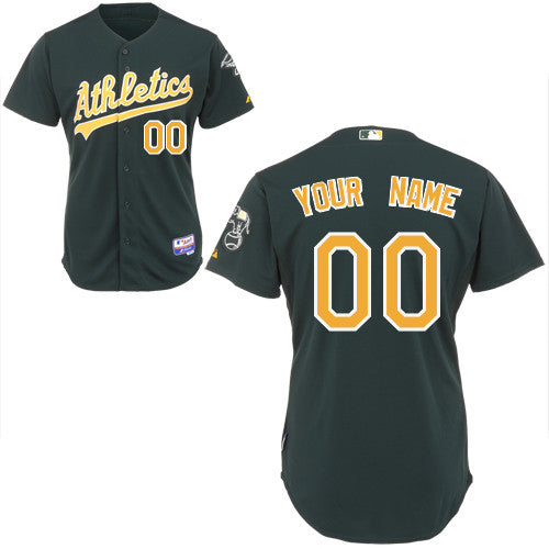 Custom Oakland Athletics grey Authentic jersey
