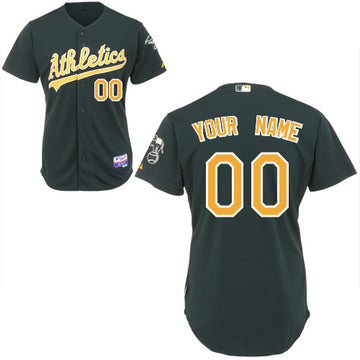 Custom Oakland Athletics grey Authentic jersey