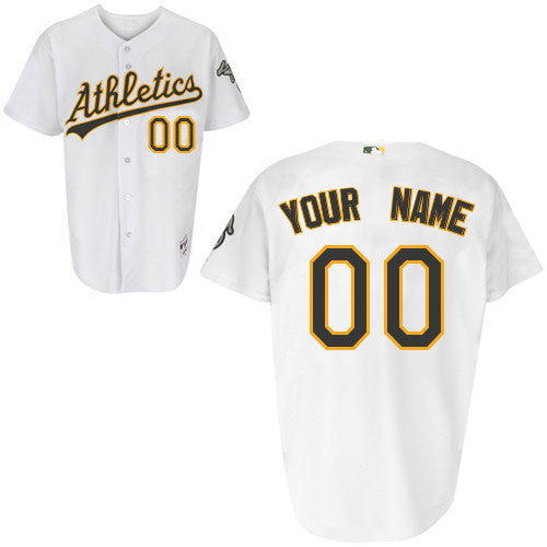 Custom Oakland Athletics white Authentic jersey