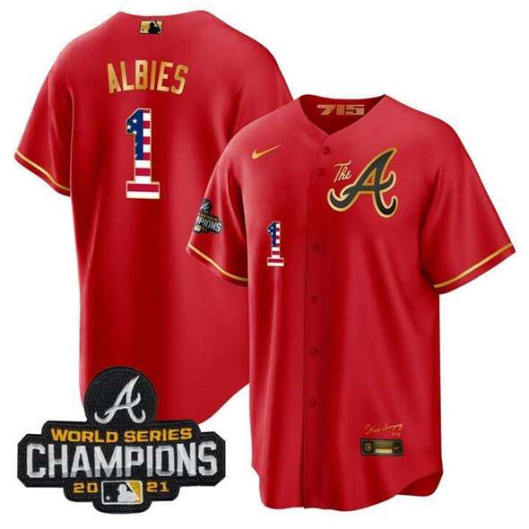 Ozzie Albies The A Atlanta Braves gold jersey