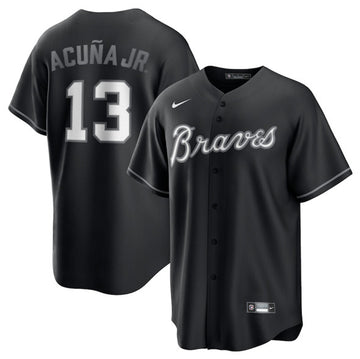 Ronald Acuna Jr Atlanta Braves black Lights Out jersey