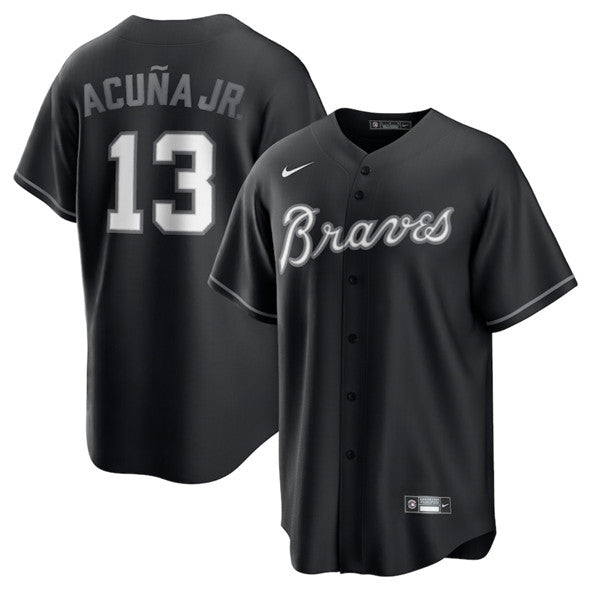 Ronald Acuna Jr Atlanta Braves black Lights Out jersey