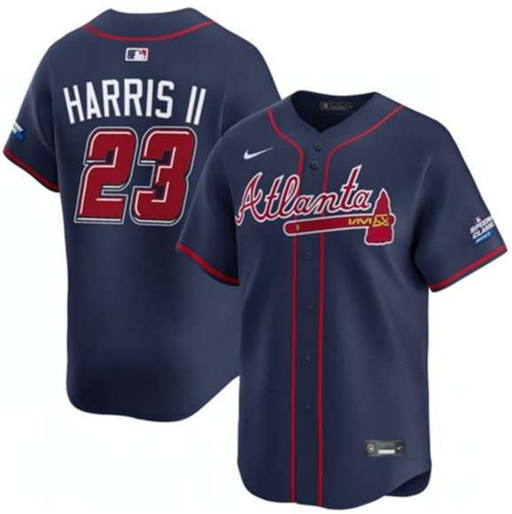 Michael Harris II Atlanta Braves navy Alternate jersey