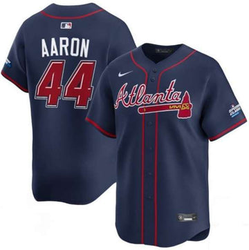 Hank Aaron Atlanta Braves navy Alternate jersey