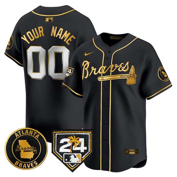 Custom Atlanta Braves black jersey