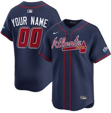 Custom Atlanta Braves navy Alternate jersey