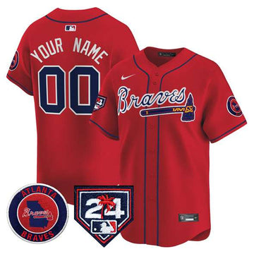 Custom Atlanta Braves red jersey