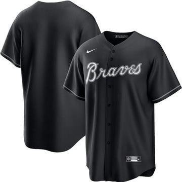 Custom Atlanta Braves black Lights Out jersey