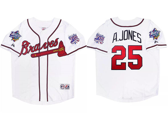 Custom Atlanta Braves white Home jersey