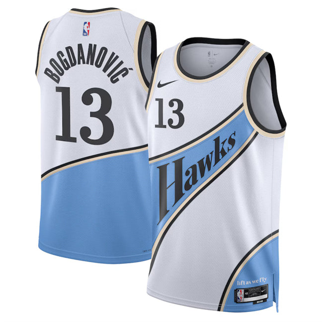 Bogdan Bogdanovic Atlanta Hawks white City Edition jersey