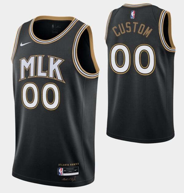 Custom Atlanta Hawks black jersey