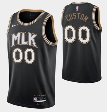 Custom Atlanta Hawks black jersey