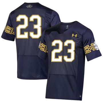 Custom Notre Dame Fighting Irish navy jersey