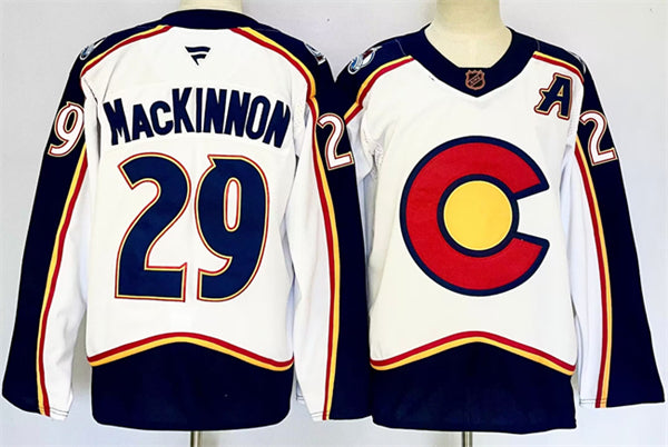 Nathan MacKinnon Colorado Avalanche white Reverse Retro jersey