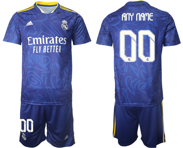 Custom Real Madrid blue Away jersey