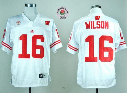 Russell Wilson Wisconsin Badgers white Game jersey
