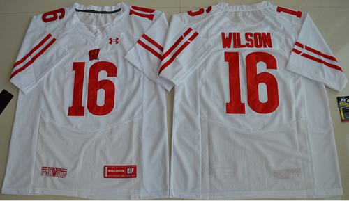 Russell Wilson Wisconsin Badgers white jersey