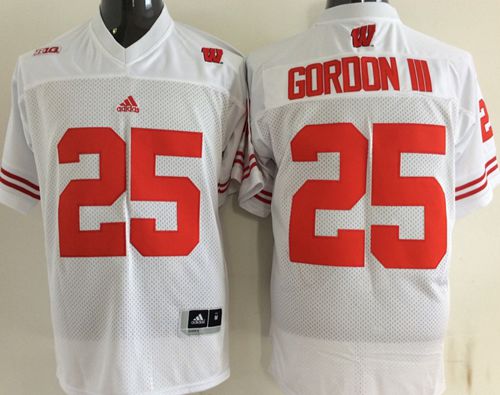Melvin Gordon III Wisconsin Badgers white jersey