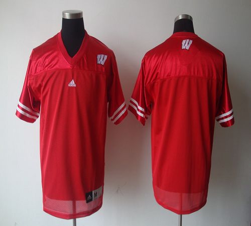 Custom Wisconsin Badgers red jersey