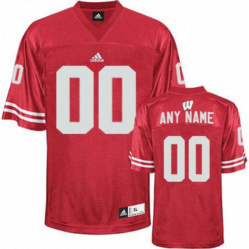 Custom Wisconsin Badgers red Authentic jersey