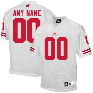 Custom Wisconsin Badgers white Authentic jersey