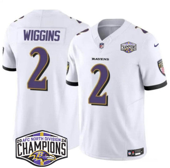 Nate Wiggins Baltimore Ravens white jersey