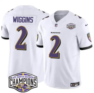 Nate Wiggins Baltimore Ravens white jersey