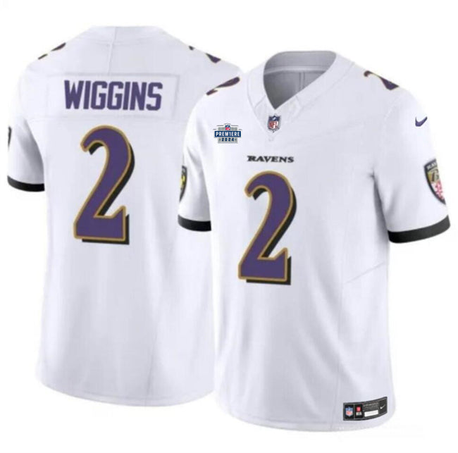 Nate Wiggins Baltimore Ravens white jersey