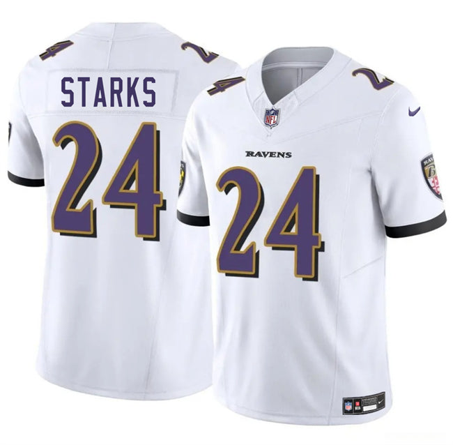 Malaki Starks Baltimore Ravens white jersey