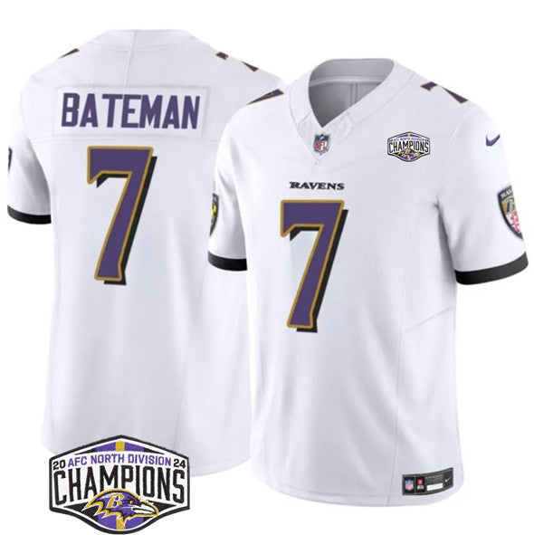 Rashod Bateman Baltimore Ravens white jersey