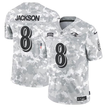 Lamar Jackson Arctic Baltimore Ravens camo Salute To Service jersey