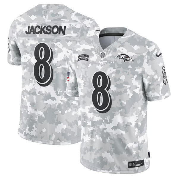 Lamar Jackson Arctic Baltimore Ravens camo Salute To Service jersey