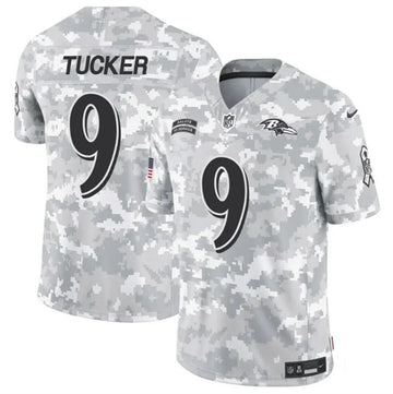 Justin Tucker Baltimore Ravens camo Salute To Service jersey