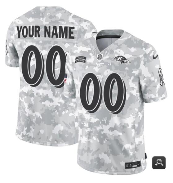 Custom Baltimore Ravens camo Salute To Service jersey