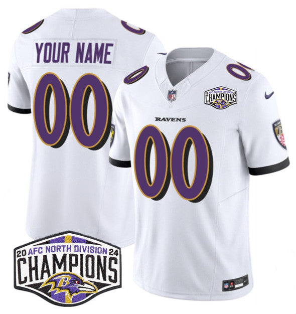Custom Baltimore Ravens white jersey