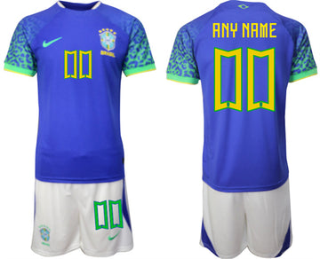 Custom Brazil National Team blue Away jersey