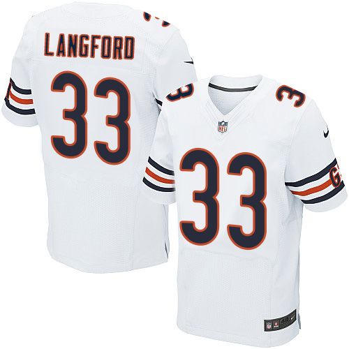 Jeremy Langford Chicago Bears white Elite jersey