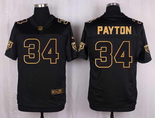 Walter Payton Chicago Bears black Gold Collection jersey