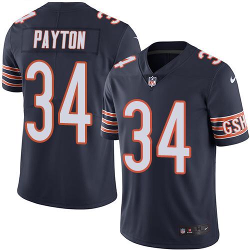 Walter Payton Chicago Bears navy jersey