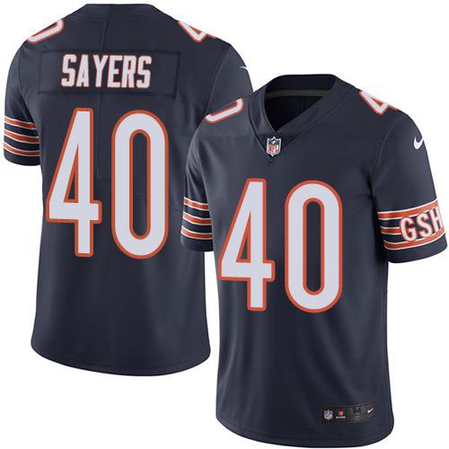 Gale Sayers Chicago Bears navy jersey