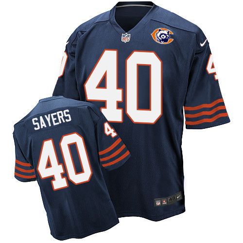 Gale Sayers Chicago Bears navy Elite jersey