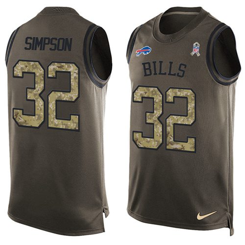 O J Simpson Buffalo Bills green Salute To Service jersey