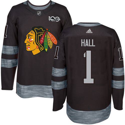 Glenn Hall Chicago Blackhawks black jersey
