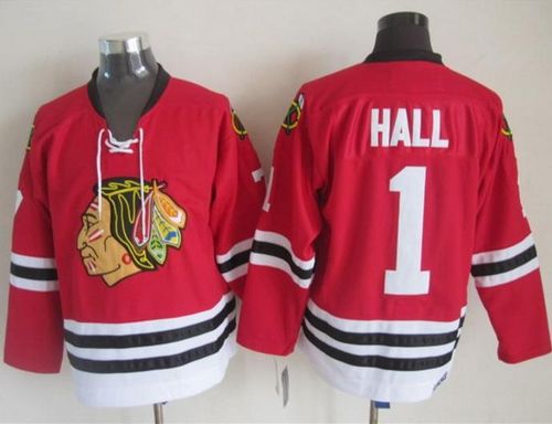 Glenn Hall Chicago Blackhawks red Throwback jersey